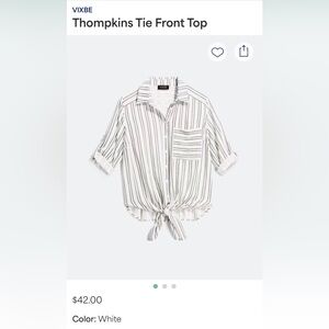 White Striped Tie Front Top Stitch Fix XXL